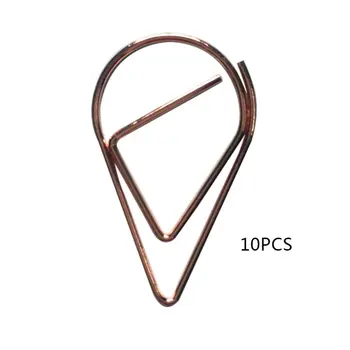 

10pcs/pack Metal Water droplets Shape Paper Clips Colorful Kawaii Bookmark Office School Stationery Marking Album Clips