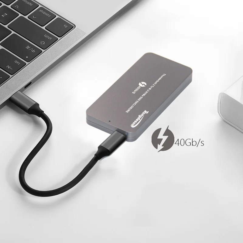 SSD Fall Thunderbolt 3 M.2 NVME Gehäuse Mobilen Box Fall NVME zu TYPE-C Aluminium TYP C 31 USB 3.1