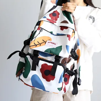 

Large Capacity Oxford Backpack Women Rural Style Floral Leisure Travel Bag Brand High Quality School Bag for Teeage Girl Ladies