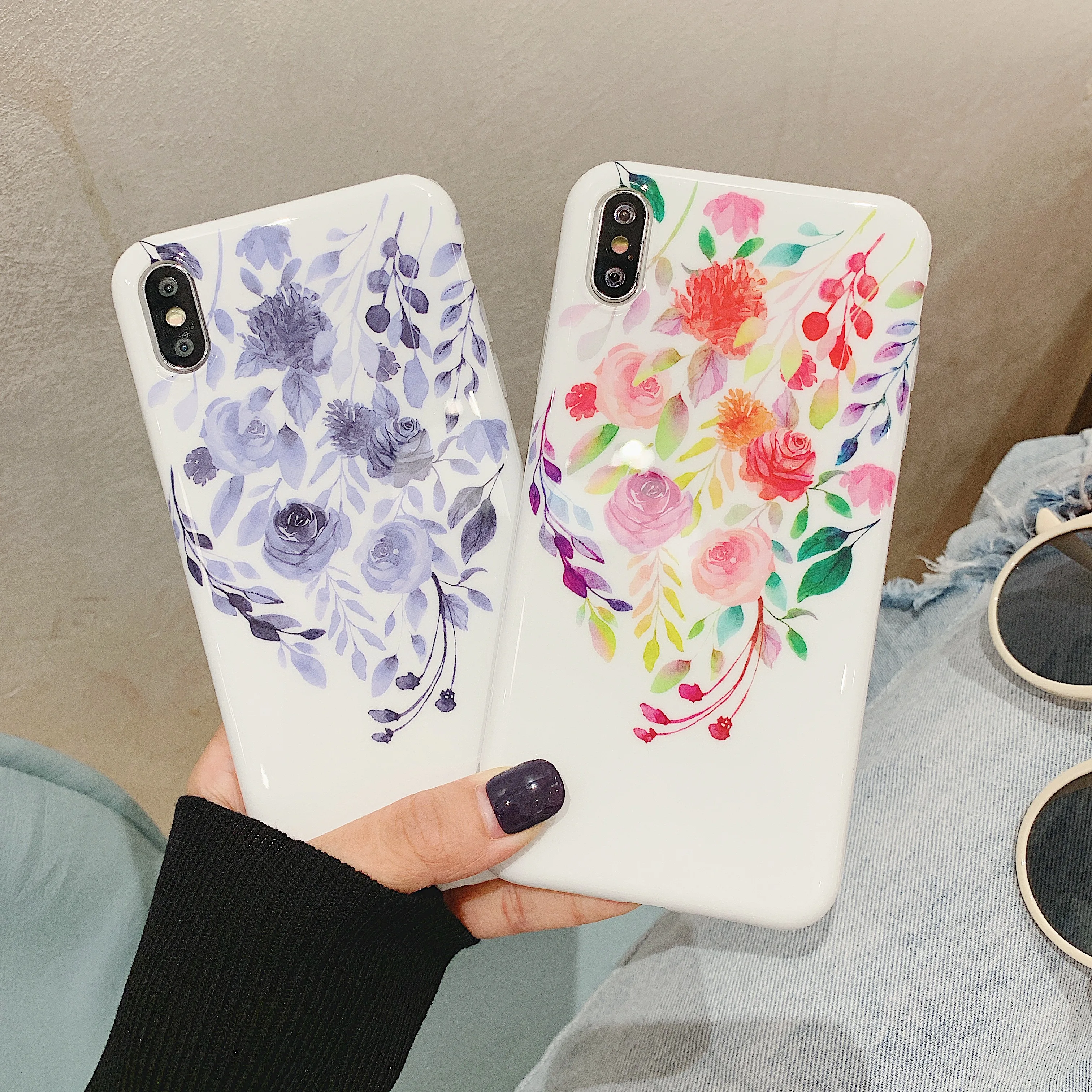 Светло-розовый Роскошный Силиконовый Цветочный чехол для iPhone 6 7 6S 8 Plus X XS MAX XR
