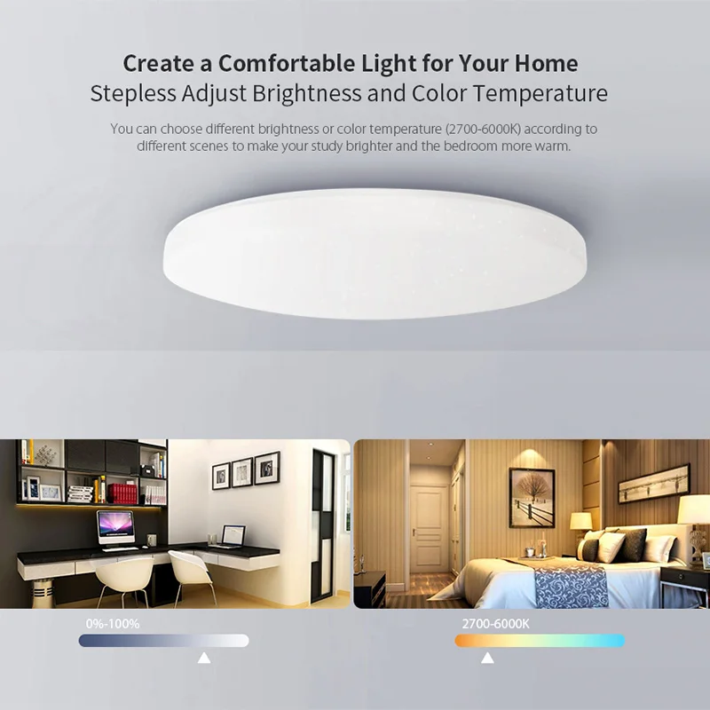  Yeelight JIAOYUE 650 LED Smart Ceiling Light WiFi Bluetooth APP Control With RGB Ambient Lamp 50W S