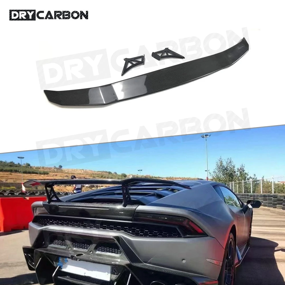 

Dry Carbon Fiber Car Rear Trunk Spoiler Wings Case for Lamborghini Huracan LP610 LP580 2014-2018 GT Style Car Styling FRP Bumper