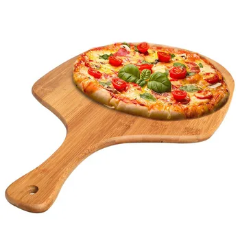 

TTLIFE Wooden Pizza Peel Wooden Hand Pizza Baking Tray Pizza Stone Cutting Board Platter Pizza Cake Bakeware Tool Pizza Pan
