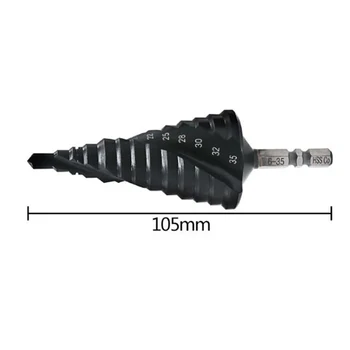 

3-35mm Industrial HSS CO / M35 Step Bits Spiral Flute Drill Bit Hole Hex Handle