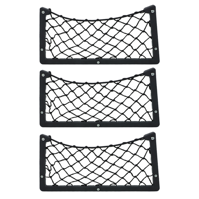Car Net Organizer Storage Bag Pocket Door Panel Bus Seat Back Mount Organizer Mesh Phone Holder Network For Wallet Key