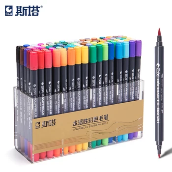 

STA Marker 80 Colors Brush Pen Double Tips Artist Soluble Colored Sketch Marker For Drawing Design Paints Art Marker Supplies