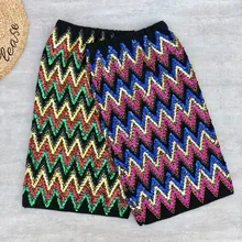 Красочные юбки с пайетками Женские облегающие Женские юбки-карандаш в эластичную полоску шикарные тонкие вечерние женские юбки с высокой талией Элегантная юбка