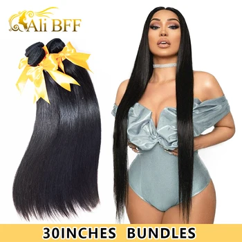 

ALI BFF 28 30 inch Straight Hair Bundles Peruvian Hair Bundles Remy Human Hair Weave Silky Hair 1/3/4 pieces Whole sale hair