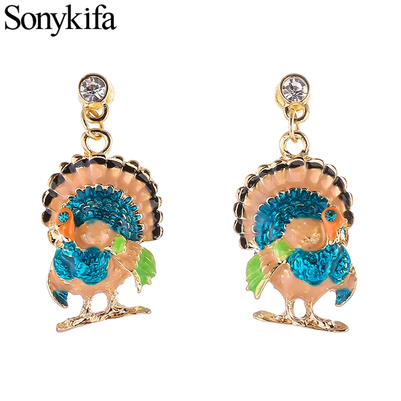 

Sonykifa Phoenix Gyroscope Multi-color Beautiful Bronck Fashion Young Girl Actress 2019 New Festa de Natal do Casanto Brincos