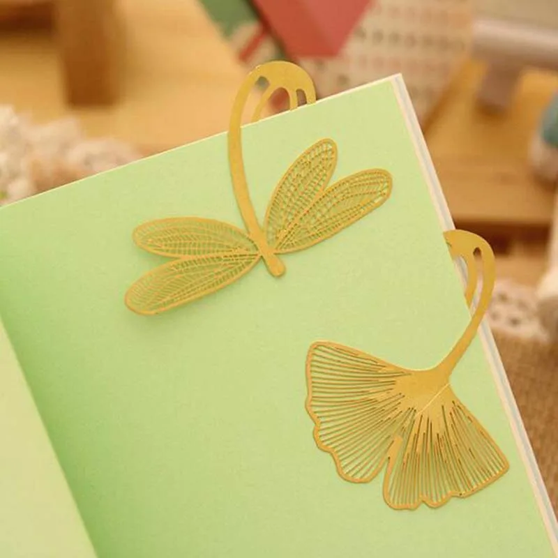 4 шт./лот милые золотые металлические закладки антикварная Бабочка Стрекоза