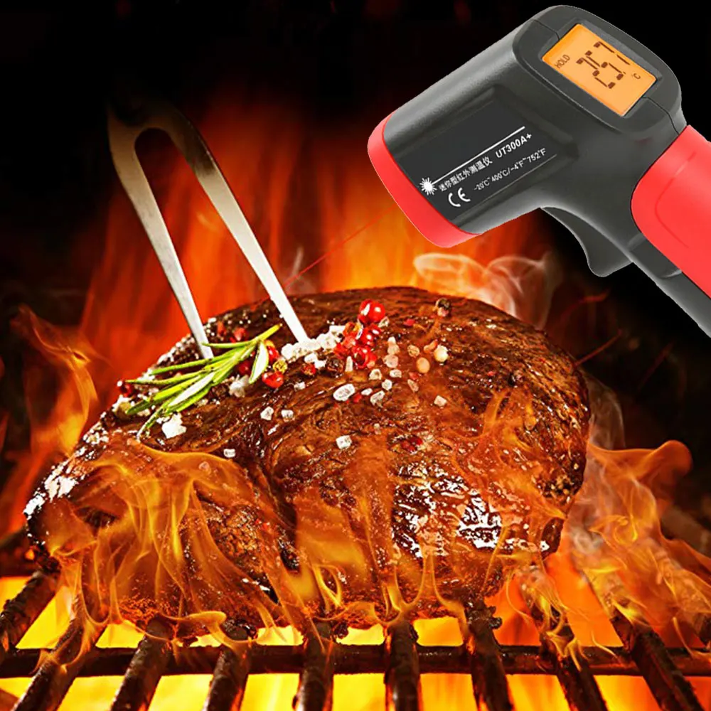 Temperature Measurement Tool Health Black Red Infrared Thermometer Contactless Industrial Thermometer ABS with LCD
