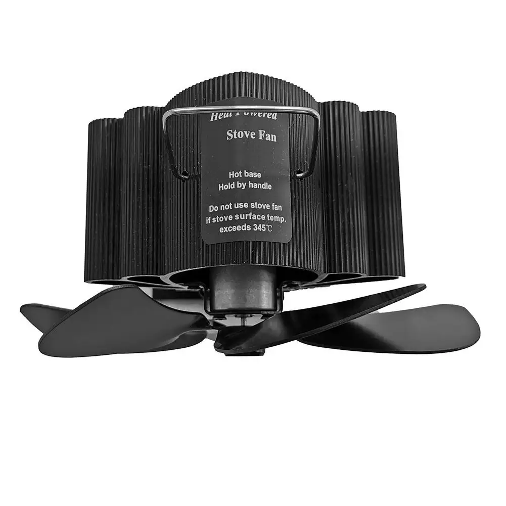 6-blade Fireplace Fan Quiet Safe Heat Powered Stove Fan Aluminum Alloy Fireplace Heating