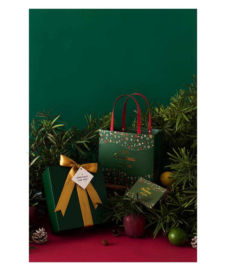 Подарочный пакет с ручками для рождественских конфет, подарочная упаковка на год, бумажная Подарочная коробка для ювелирных украшений, конфета и украшение для шарфа