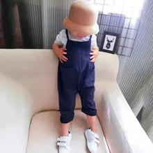 Одежда для маленьких мальчиков и девочек; сезон осень-зима; комбинезон без бретелек для маленьких мальчиков и девочек; одноцветные подтяжки; комбинезон; Верхняя одежда; штаны; одежда
