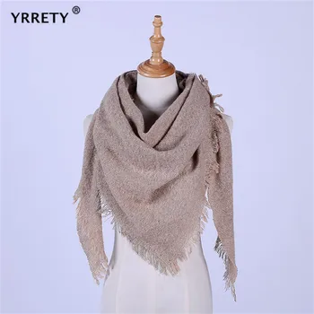 

YRRETY Cashmere Scarves Blanket Shawls Women Winter Scarf Shawl Triangle Pashmina Shawls Wraps Head Spring Autumn Womans Scarf