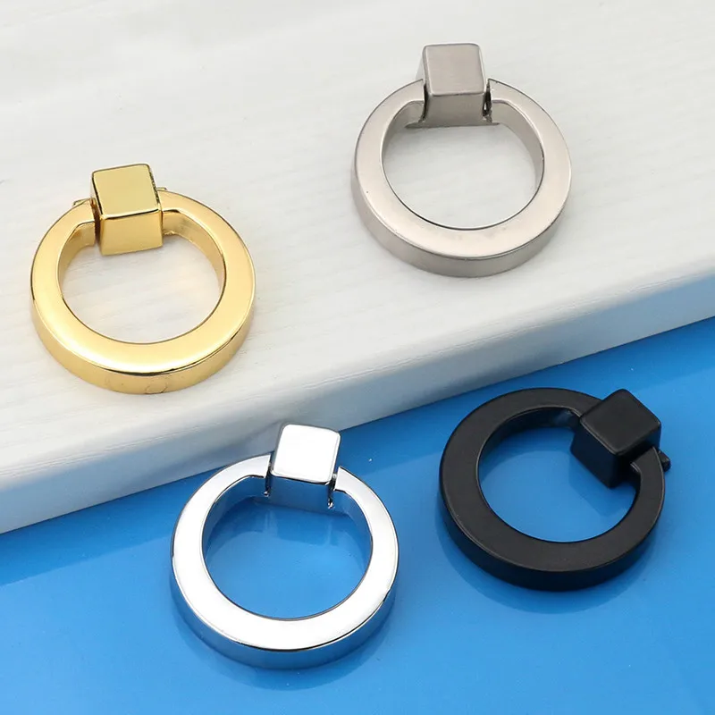 Circle Handles Color Gold Silver Black Ring Zinc Alloy Door Pulls Cabinet Drawer Knobs For Furniture Hardware | Обустройство дома