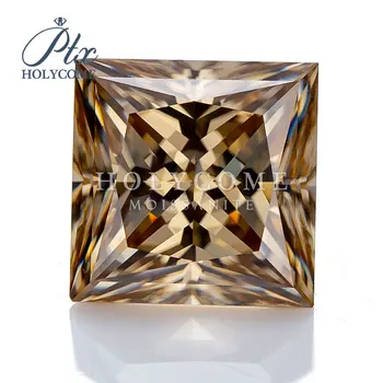 

6.5x6.5mm 2020 Hot Sale Champagne Princess Stone High Quality Loose Moissanite Supplier Factory Direct Supply Diamond Ring