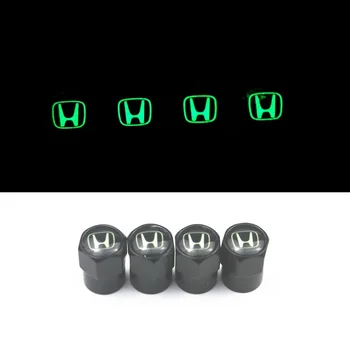 

Luminous 4pcs car wheel air valve cap For Honda Accord Civic CRV Fit HR-V Vezel Odyssey City Car accessories