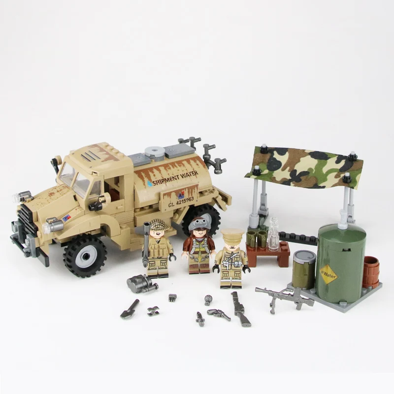 

Weltkrieg 2 Water Pot Truck Building Blocks Canada CMP C15A Military Water Pot Truck weapons figure Accessories building blocks