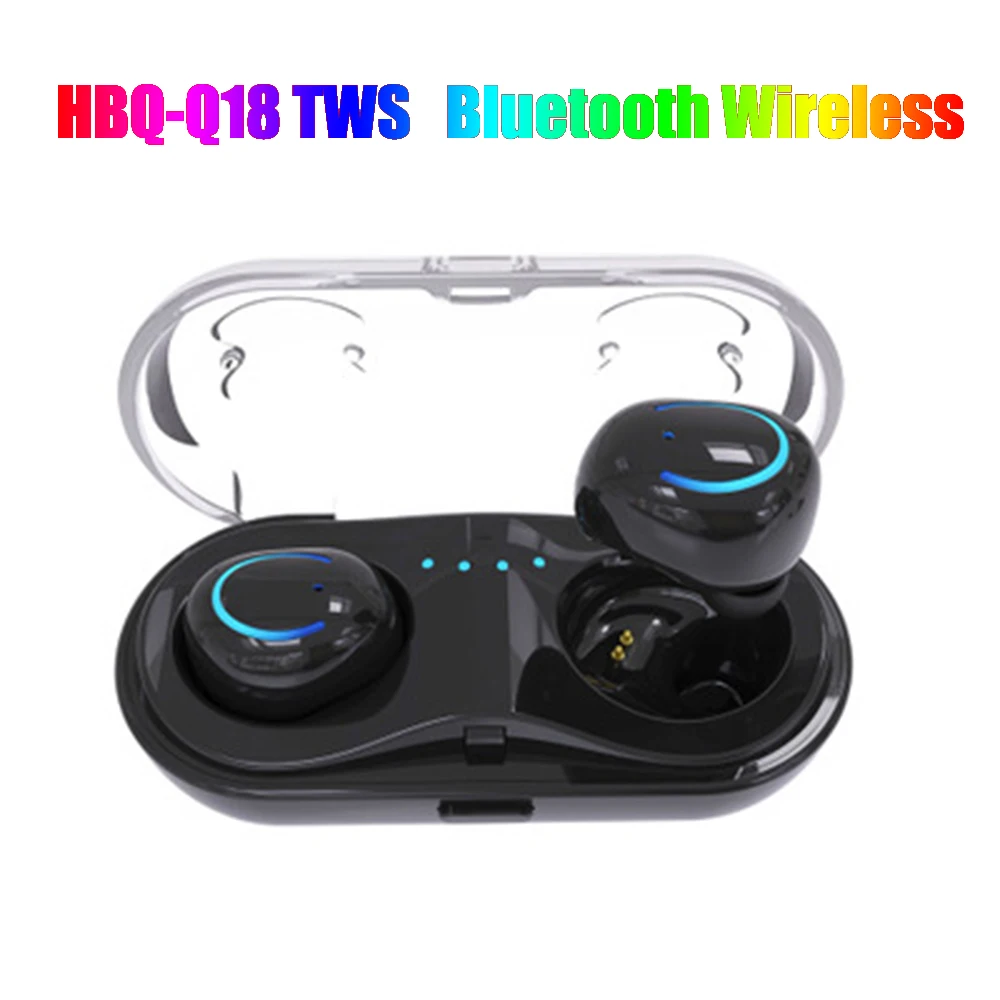 

Bluetooth Headset HBQ-Q18tws Wireless Waterproof Long Standby Mini In-ear Headset With Charging Compartment Music For Phones