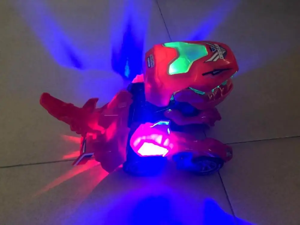 Деформация Электрический динозавр автомобиль игрушка универсальный колесо Трансформация Робот автомобиль с огнями звук подарок для ребенка(случайный цвет