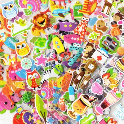 

6 Sheets random Different 3D Cute Cartoon Sticker Toys Petaginas Funny Children's Toys in Scrapbook Phone Notebook Gift Anime