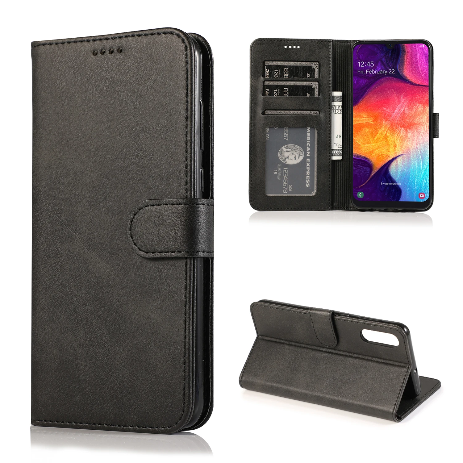 

Leather Phone Case For Samsung Galaxy A10 A20 A30 A40 A50 A70 Case Magnetic For Samsung Galaxy M10 M20 M30 Cover Flip wallet