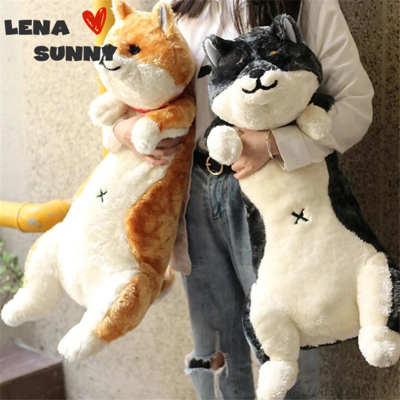 80CM Kawaii Big Size Shiba Inu Plush Doll Big Dog Soft Cotton Pillow Stuffed Animals Christmas Birthday Gift Kids Toys