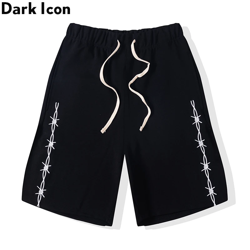 

Dark Icon Side Embroidery High Street Men's Shorts Elastic Waist Casual Shorts for Men