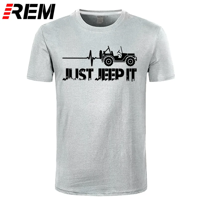 Футболка с принтом «Just Jeeps It Heartbeat», новая модная летняя футболка с круглым вырезом и надписью «Sunlight» - Цвет: gray black