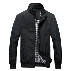 Bomber Solid Casual Jacket Men Spring Autumn Outerwear Mandarin Sportswear Mens Jackets for Male Coats M 5XL 6XL 7XL