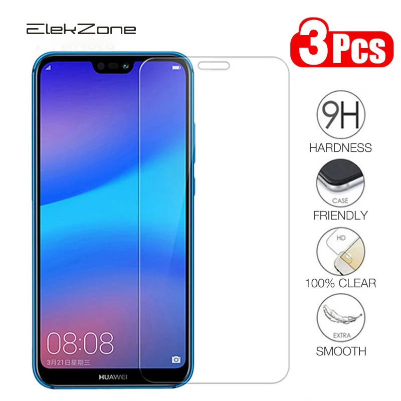 

3Pcs Tempered Glass For Huawei P30 P20 lite Y6 P Smart 2019 Mate 20 Screen Protector On honor 8X 10 9 10i Huawei P20 lite Glass