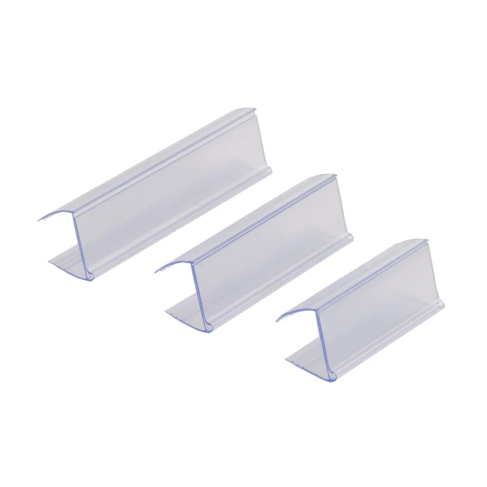 

6cm x 2.25cm Glass Wood Shelf Edge Grip Strip Shelf Talker PVC Pop Display Plastic Shelf Label Holder