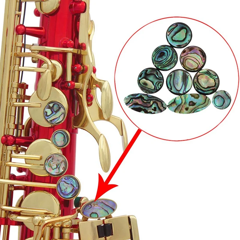 SEWS-9Pcs/набор Abalone Shell саксофон ключ кнопка вставки Замена для тенор/альт/сопрано саксофон