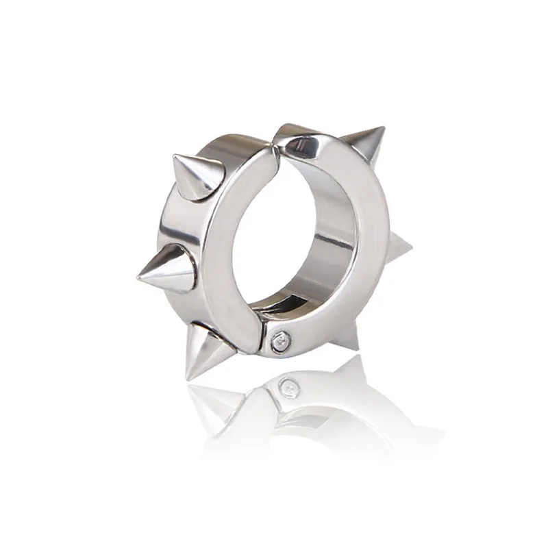 1Pc Men Punk Titanium Steel Ear Clip Fake Piercing Earrings Stainless Steel Clip on Earrings Piercing for Women ear clip earrings clip earrings ear clip