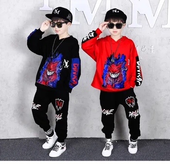 

2 Pcs 2020 new children's clothing Set Teen boys autumn suit tuetleneck Hoodies Pants sportswear big Kids For 10 12 14 16 Years