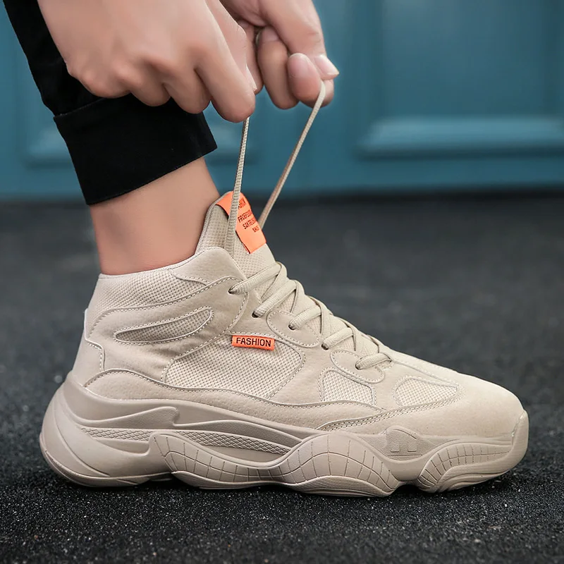 

Spring Korean-style Trend MEN'S SHOES Versatile Sports Casual High-top Board Shoe Men Retro INS Dad Trendy Shoes Winter