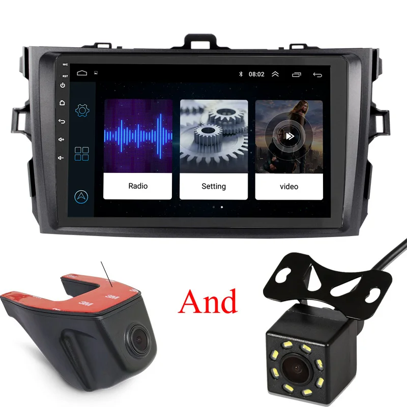 Corolla-8LED-DRV Android 8.1car multimedia gps dvd player For Toyota Corolla E140/150 2007-2012 with car radio video player supports Bluetooth - Цвет: Corolla-8LED-DRV