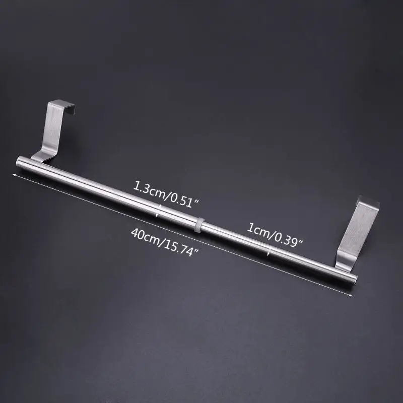 Extendable Over Door Towel Rack Bar Hanging Holder Bathroom Kitchen Hotel Cabinet Cupboard Shelf Rail Stainless Steel towel rack