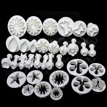 

33Pcs/Set Silicone Hydrangea Fondant Cake Decorating SugarCraft Plunger Cutter Flower Blossom Mold Home Cake Tools
