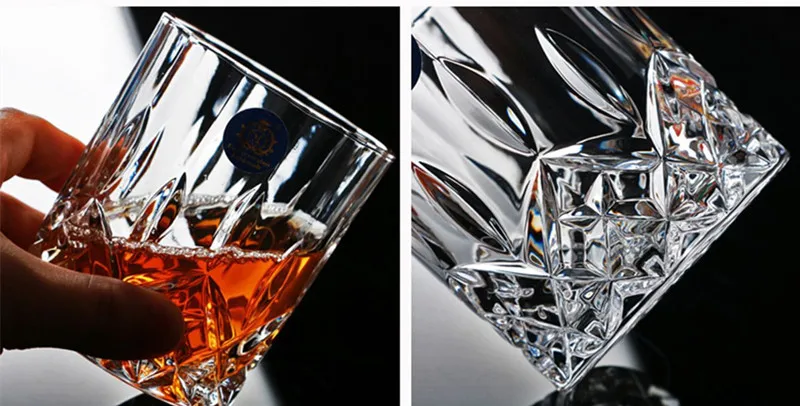 Бессвинцовый бессвинцовый термостойкий прозрачный хрусталь, стекло чашки для бренди Пиво Виски для водки, пива многоузорная посуда для напитков