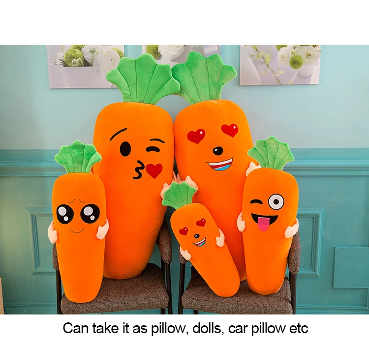 KawaiiCarrot подушка кукла милая мультяшная плюшевая кукла игрушка девочка имитация овощей Поддельные Плюшевые Растения мягкая игрушка для детей подарок
