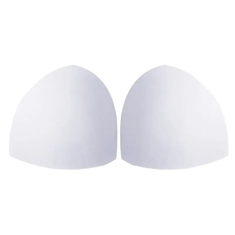 3 Pairs Womens Reusable Foam Bra Inserts Breathable Triangle Breast Pads Swimsuit Replacement Solid Color Push-Up Bikini Padding - Цвет: Белый