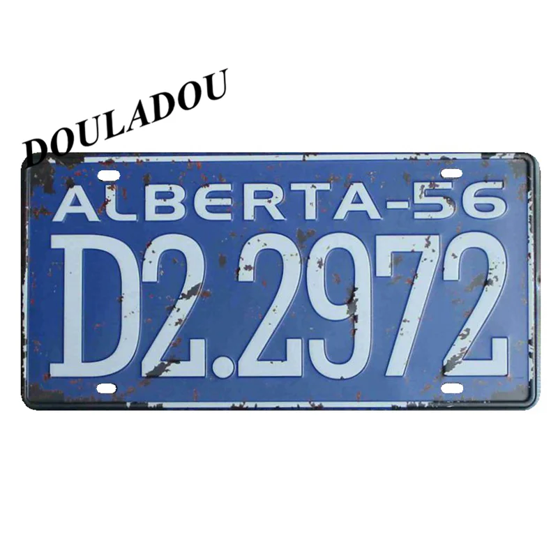 [Douladou] винтажные металлические жестяные знаки бар клуб стена гараж автомобиль номер Мар 599 номерной знак табличка Плакат Украшение 30x15 см - Цвет: 15
