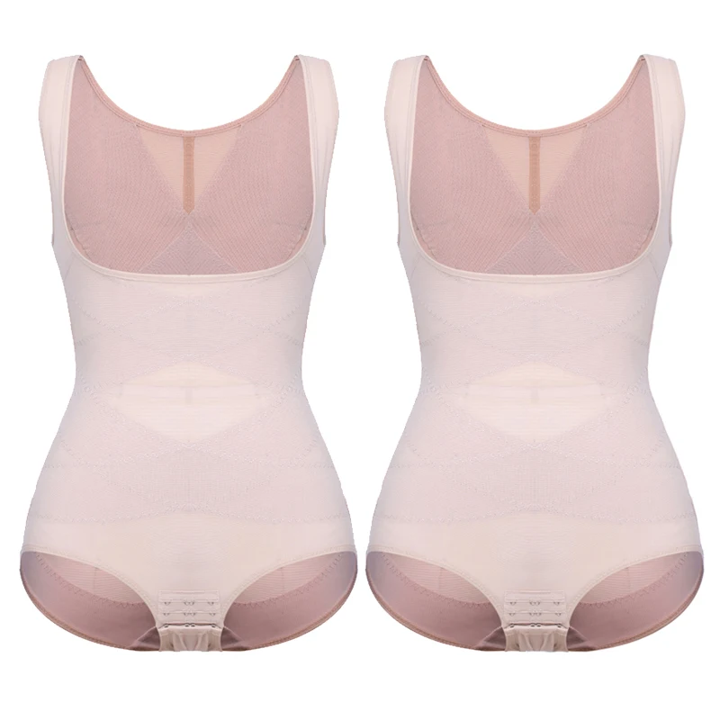 2pcs Nude VASLANDA, женское корректирующее белье с контролем живота, послеродовое восстанавливающее боди, триммеры для талии, Корректирующее белье, сексуальное нижнее белье для похудения - Цвет: 2pcs Nude