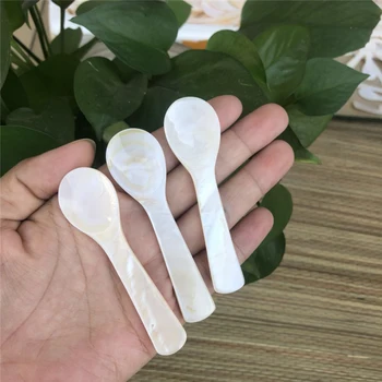 

Natural Deep Sea Shell Spoon Tableware Home Spoon Seasoning Box spoon Caviar Coffee Spoon 8CMTablespoon
