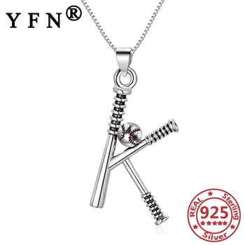 شراءYFN 925 فضة البيسبول رسالة K قلادة عقيق فضية اللون 925 مجوهرات هدايا عيد الحب أمي هدية عيد الأم