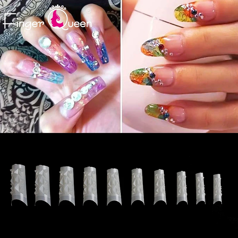 Fingerqueen 500 шт акриловые накладные ногти Советы полный/половина крышки советы гроб поддельные ногти УФ-гель для маникюра Дизайн ногтей украшения FQ841