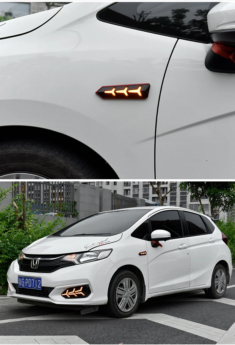 Автомобильный Стайлинг для 14-18 Honda New Fit GK5 рулевой авто светодиодный свет поворотники боковые огни маркер указатель поворота