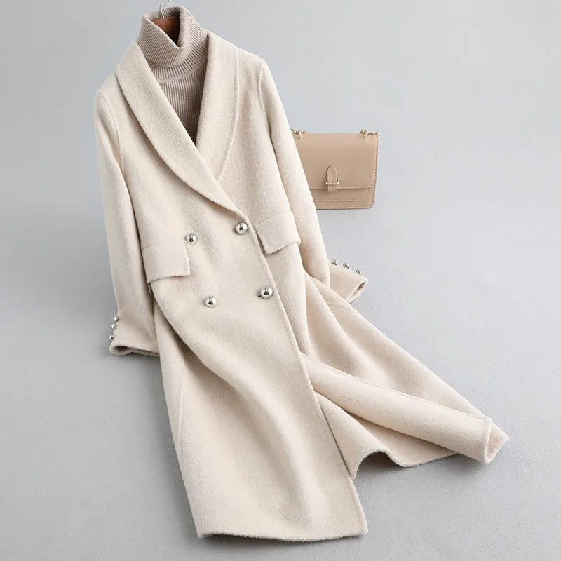 

Spring Autumn Elegant Ladies Wool Coat Female Vintage Woolen Jacket Women Korean Alpaca Blend Coat Manteau Femme Hiver 2020 9507